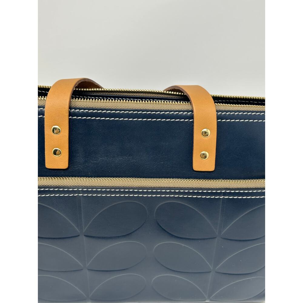 Orla Kiely Embossed Stem Willow Leather Bag - Picture 10 of 11